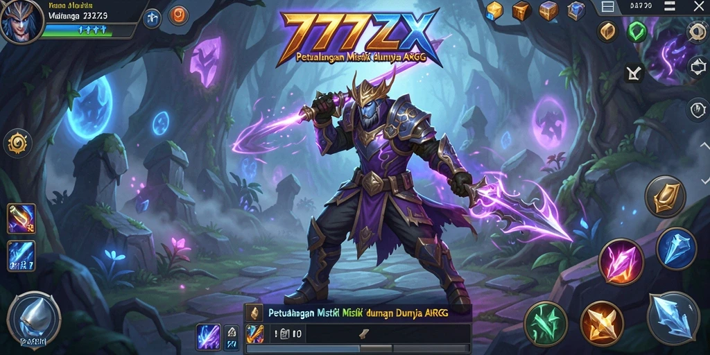 Tampilan menarik dari gameplay ARPG di 777ZX dengan karakter yang beraksi.