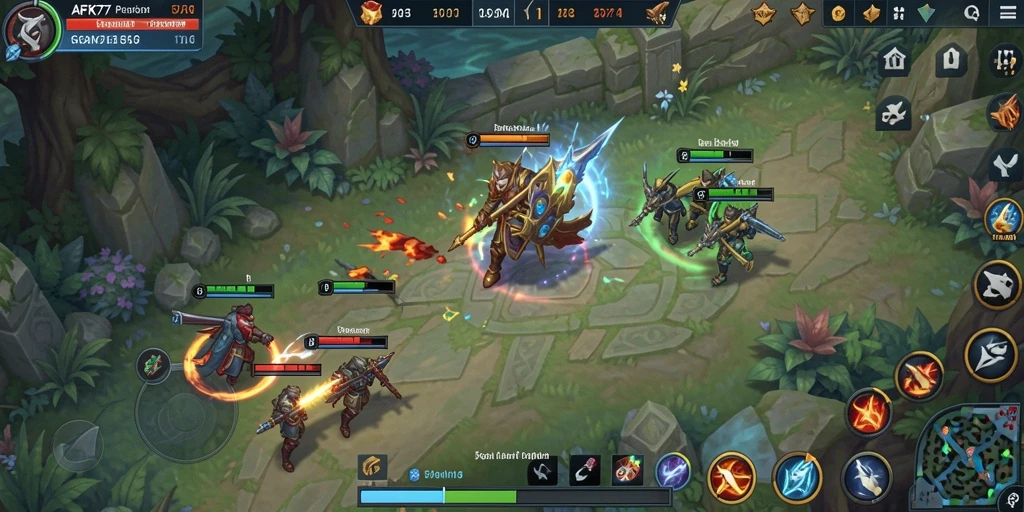 Tampilan gameplay menegangkan dan strategis di AFK77.