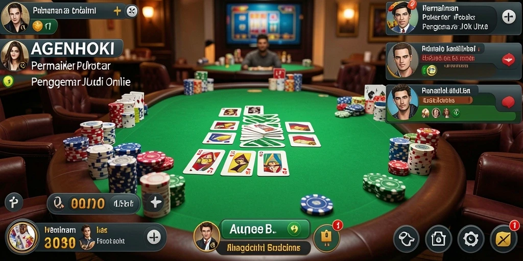 Tangkapan layar AGENHOKI menunjukkan aksi seru permainan poker.