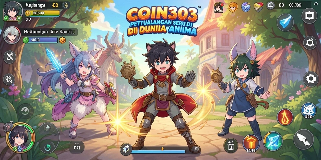 Screenshot gameplay COIN303 menampilkan aksi seru di dunia Anime.