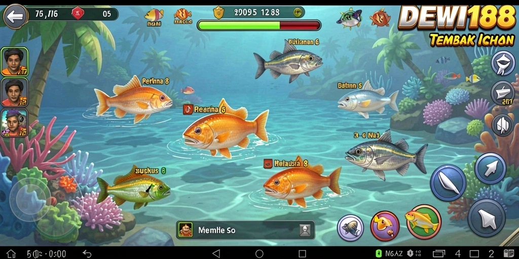 Screenshot DEWI188 menampilkan gameplay Tembak Ikan yang seru dan menantang.
