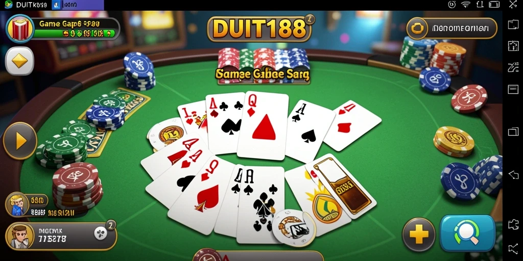 Screenshot gameplay DUIT188 yang menampilkan suasana permainan Gaple.