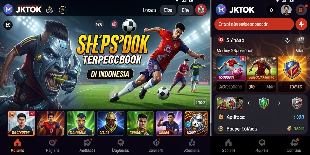 Tampilan menarik aplikasi JKTOK dengan fitur Sportsbook yang lengkap.