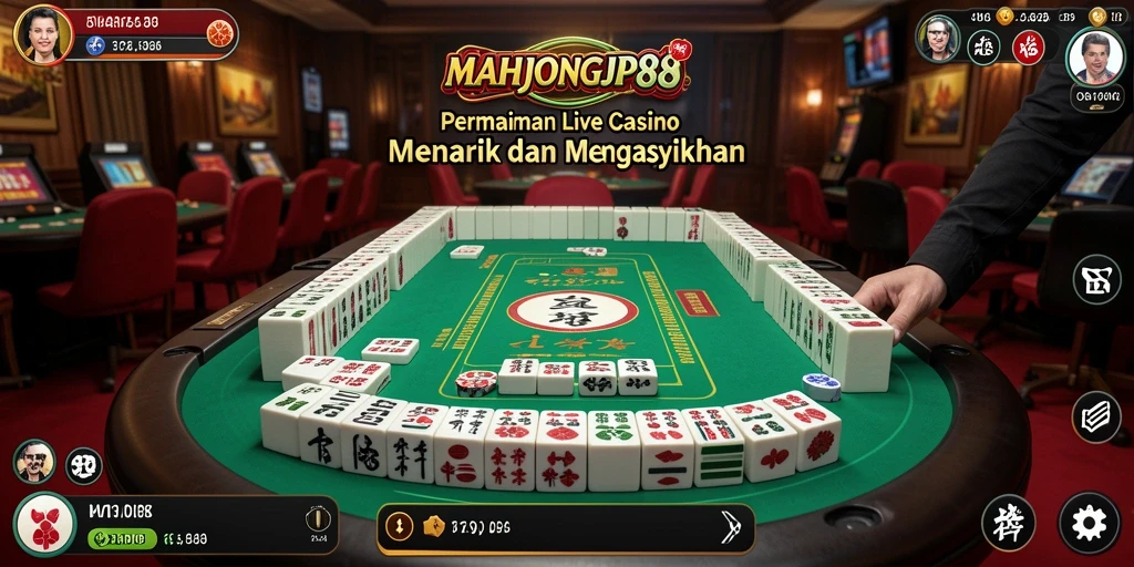 Tangkapan layar gameplay MAHJONGJP88 menampilkan suasana kasino yang mendebarkan.