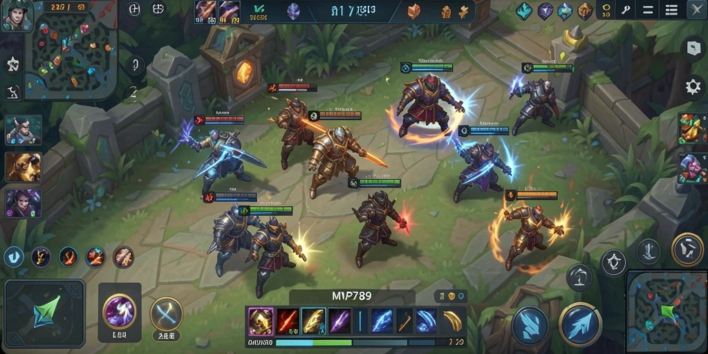 Screenshot gameplay <strong>MVP789</strong> menunjukkan pertarungan tim yang mendebarkan dan karakter yang dinamis.