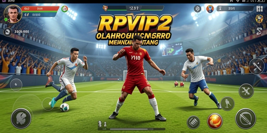 Screenshot menampilkan gameplay RPVIP2 dengan aksi olahraga yang mendebarkan.