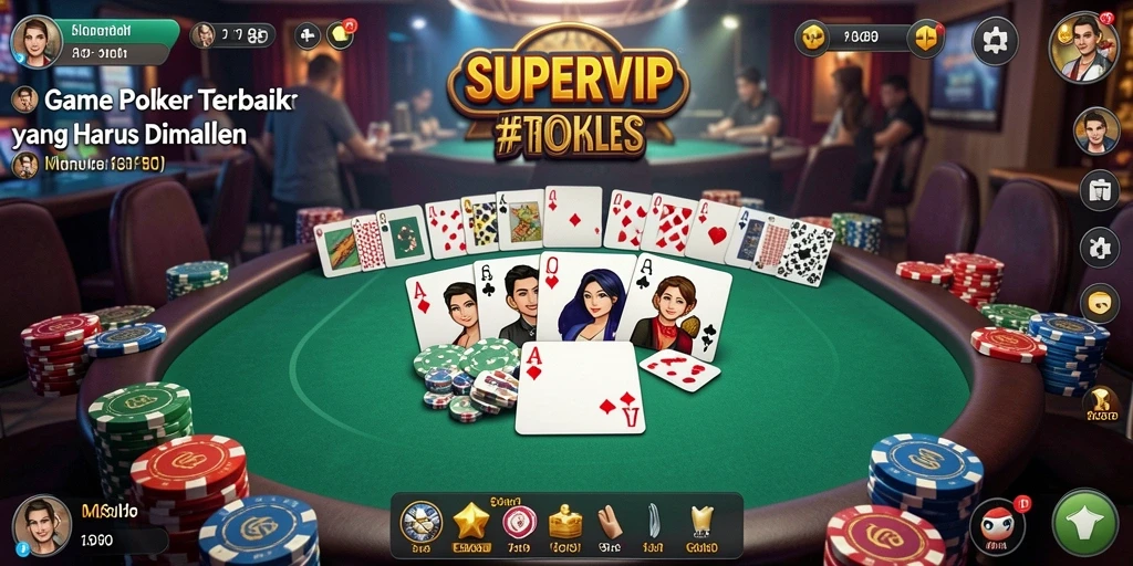 Tampilan gameplay Poker yang menarik di SUPERVIP.
