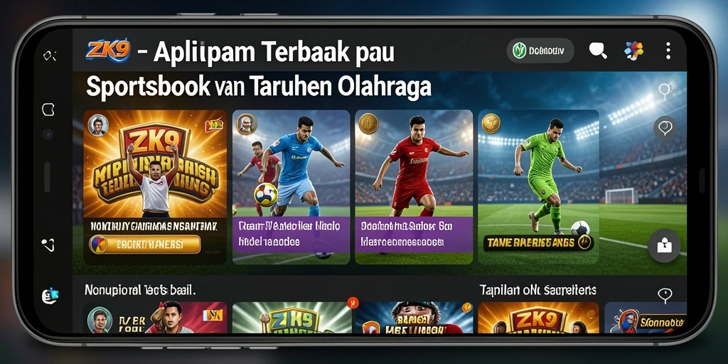Screenshot gameplay ZK9 menampilkan taruhan olahraga yang menarik.